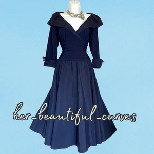 ELIZA J Navy Occasion Mother of the Bride Cruise Party Dress Size 14 - Picture 1 of 6