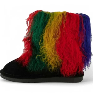 Botas de invierno Bearpaw para mujer de piel rizada de oveja real rasta cálidas 5 UK 7 US - Imagen 1 de 8