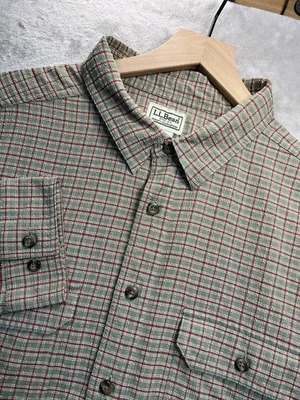 LL Bean Mens XXL Tall Plaid Seersucker Double Pocket Long Sleeve Shirt - Image 1 of 4