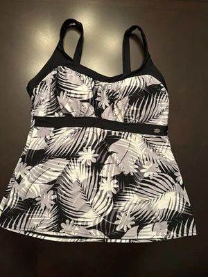 ZeroXposur Swimwear Tankini Top Size Large Black Gray Summer Beachwear - Image 1 of 4