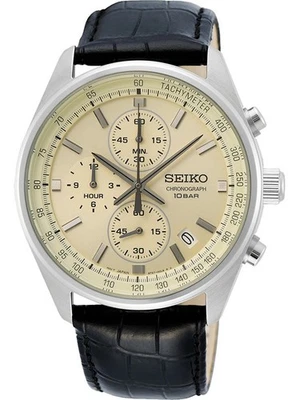 New Seiko Chronograph Quartz Champagne Dial Men's Watch SSB383 - Image 1 of 3