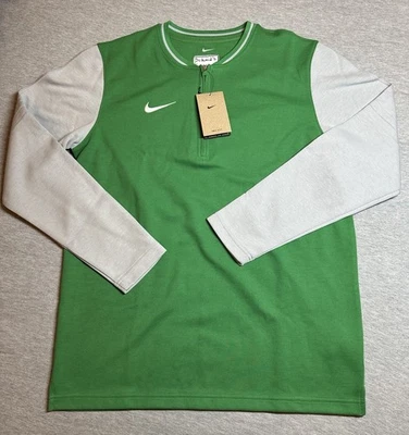 Nike Dri Fit 1/2 Cremallera Raglán Manga Larga Verde Gris Para Hombre Talla Grande FJ9549-315 Foto 1 de 4