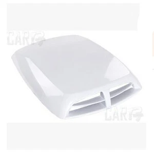 White Universal Car Decorative Air Flow Intake Hood Scoop Vent Bonnet Cover - Imagen 1 de 7