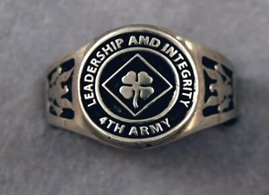 Anillo 4to Ejército "Liderazgo e Integridad" Anillo Insignia Ejército de Estados Unidos tallas 7 a 14 - Imagen 1 de 4
