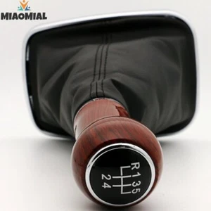 Mahogany 5 Speed Gear Shift Knob For VW Bora Golf MK4 Jetta - Picture 1 of 12