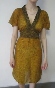 90er/00er Vintage halbtransparentes Sari Uttam London Kleid. S/M 100% Seide, Boho - Bild 1 von 8