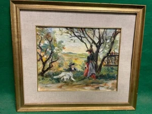 quadro dipinto ad olio paesaggio di orlandi donne in giardino - Foto 1 di 11