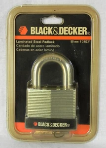 Lucchetto in acciaio laminato Black & Decker #17998-001, 2 tasti, 50 mm, nuovo nuovo nuovo nuovo - Foto 1 di 5