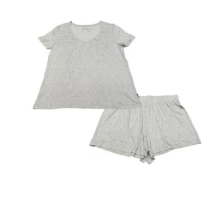 Eddie Bauer Cozy Lounge Pajama Set Sleepwear Top with Shorts Large Size Gray - Picture 1 of 11