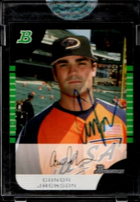 Оригинальная карточка Конора Джексона 2006 Bowman 05 Bowman Buyback с автографом/не бывшая в обращении 273/457  - Изображение 1 из 2