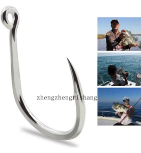10PCS 8062 High Carbon Steel 5X Strong Jigging Hook Saltwater FIshing Hook - Picture 1 of 32