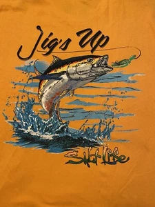 CAMISETA SALT LIFE MANDARINA "JIG'S UP" BOLSILLO S/S HOMBRE GRANDE NUEVA CON ETIQUETAS - Imagen 1 de 1