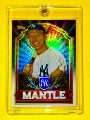 Mickey Mantle RARE TOPPS CHROME MEGA BOX REFRACTOR NEW YORK YANKEES - MINT! - Image 1 of 4