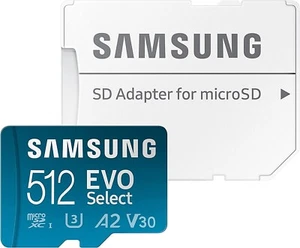 Karta pamięci microSD Samsung EVO Select 512GB, UHS-I U3, Full HD, maks. 130MB/s - Zdjęcie 1 z 4