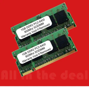 2GB Kit 2x 1GB SODIMM PC2-6400 DDR2 800mhz 800 Laptop 200-pin Memory - Picture 1 of 1