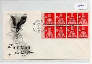 United States - First Day/Souvenir Cover - (274) 1968 10c Airmail Booklet Pane - Picture 1 of 1