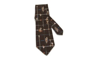 Boss Hugo Boss Silk Neck Tie Men’s Brown Men's Accessories Luxury Made in Italy - Picture 1 of 5