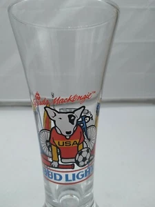 Budweiser Spuds Mackenzie Beer GLASS 1987 Bud Light Sports USA Mckenzie  - Picture 1 of 4