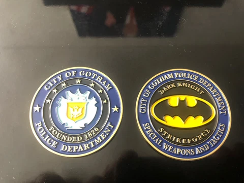 GCPD Gotham police SWAT  Taskforce Batman Dark Knight Challenge Coin S.W.A.T Cover