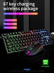 Wireless and Rechargeable RGB Keyboard and Mouse set for Office or Game - Picture 1 of 10