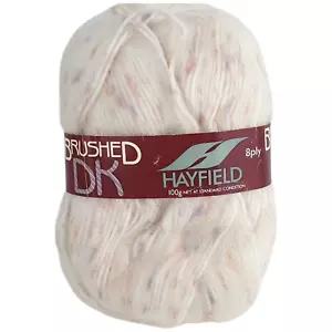 Vtg? New HAYFIELD BRUSHED DK 8 Ply Knitting Yarn Wool Acrylic 100g Ball Cream UK - Picture 1 of 6