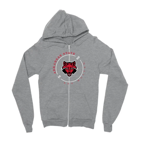 Venley Official NCAA Arkansas State Red Wolves "1909" Zip Hoodie Cover