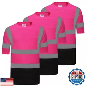 ProtectX 3-Pack High Visibility Short Sleeve Reflective Safety T-Shirt, Men's - Picture 1 of 5
