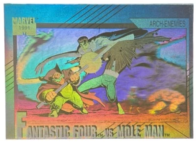 1991 Impel Marvel Fantastic Four vs Mole Man Hologram #H5 Error Flipped Back - Image 1 of 2