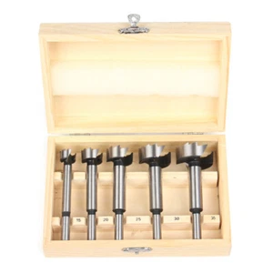 Forstnerbohrer Satz Holzbohrer Set 5-tlg. 15 - 35 mm Scharnierbohrer Bohrsatz - Bild 1 von 14