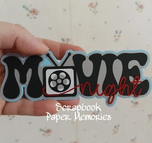 Paper piece for Scrapbook pages, MOVIE NIGHT title, Die Cut, Movie Theme - Picture 1 of 2