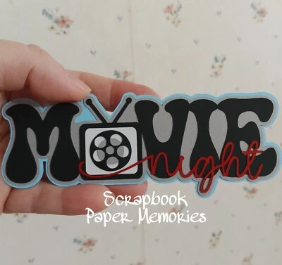 Paper piece for Scrapbook pages, MOVIE NIGHT title, Die Cut, Movie Theme - Image 1 of 2