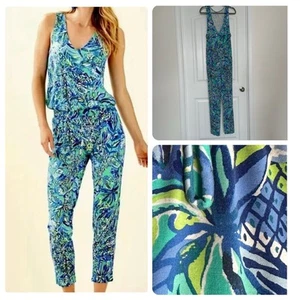 Mono Lilly Pulitzer Lrg Paulina Azul Floral Piña Costa Beach Resort - Imagen 1 de 12