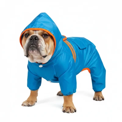 Reflective Waterproof Dog Raincoat with Hood – Lightweight Adjustable Pet Jacket - Image 1 of 4