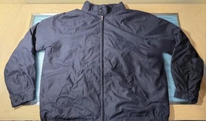 Lands’ End Men’s Navy Harrington Jacket Size L 42-44 Full Zip Button Collar - Picture 1 of 6