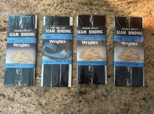 4 Wrights Flexi-Lace Seam Binding , 3 Yards Black & Teal Color - Picture 1 of 2