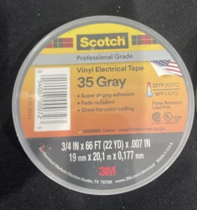 Scotch 3M Pro Grade Vinyl Electrical Tape #35 Gray 3/4in x 66 ft - Picture 1 of 1