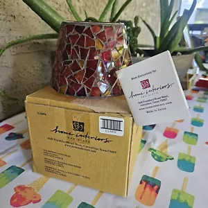 HOME INTERIOR Red Purple Yellow Mosaic Candle Shade • Topper - Picture 1 of 9