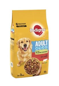Pedigree Adult Dry Dog Food Beef & Vegetable 12kg Sack - Free Postage