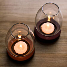 Transparent Glass Candle Holder Round Retro Lamp Shape Romantic Decoration Wa