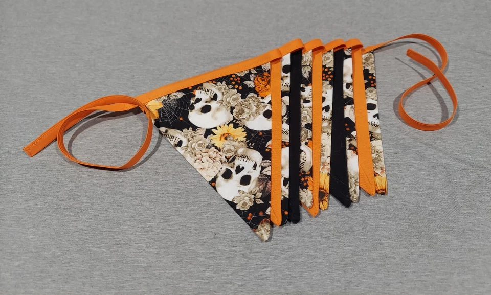 NEW Fabric Pennant Flags Bunting Banner Holiday Halloween Triangle Flag Garland - Image 1 of 4