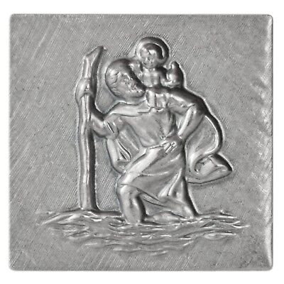 Metall Stockschild Relief Plakette Heiliger Sankt St. Christophorus Stocknagel • 5.99€