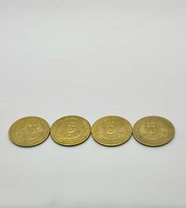 Juego de 4 1992 Shell Oil juego de monedas presidenciales ficticias de latón - Imagen 1 de 2