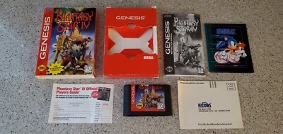 Phantasy Star IV 4 Four Sega Genesis Complete CIB Lot Box Manual Book Poster !!! - Image 1 of 4