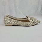 Vince Camuto Estina Ivory/Cream Leather Flats Women's 8.5 Pointed Toe Laser Cut