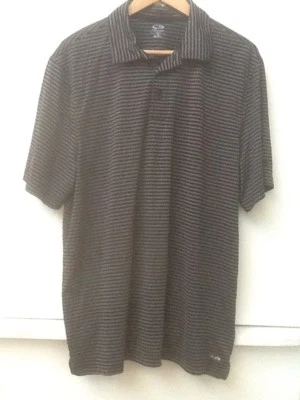 Champion C9 Golf DuoDry L Large Polo Shirt Black Gray Stripe Business Casual - Image 1 of 4