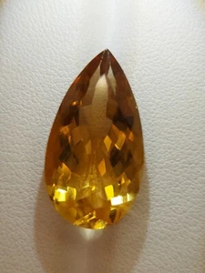 Clean African citrine gemstone - faceted natural golden Quartz 13.80 CTS - Picture 1 of 11