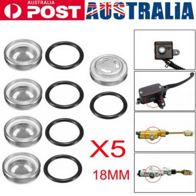5 Sets Motorcycle Brake Master Cylinder Lens 18mm Clutch Sight Glass Window Len - image 1 of 4