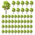 50Pcs Realistic Plastic Green Trees Model For Scene Layout And Train Railway