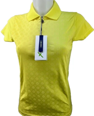 Daily Sports golf polo shirt Ladies XS Lime cap sleeves 1/2 zip polyester Foto 1 de 3