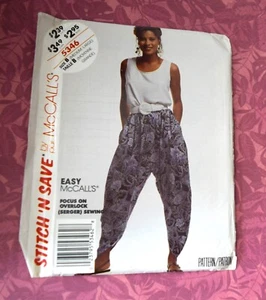 1990s MC Hammer Style Drop Pants and Sleeveless Easy Top Sew McCall Gr. M-L - Bild 1 von 2